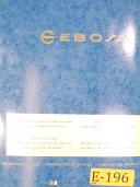 Ebosa-Ebosa Bulletin of Technique, Turning & Thread Cutting Machine Manual 1960-M31-M32-05